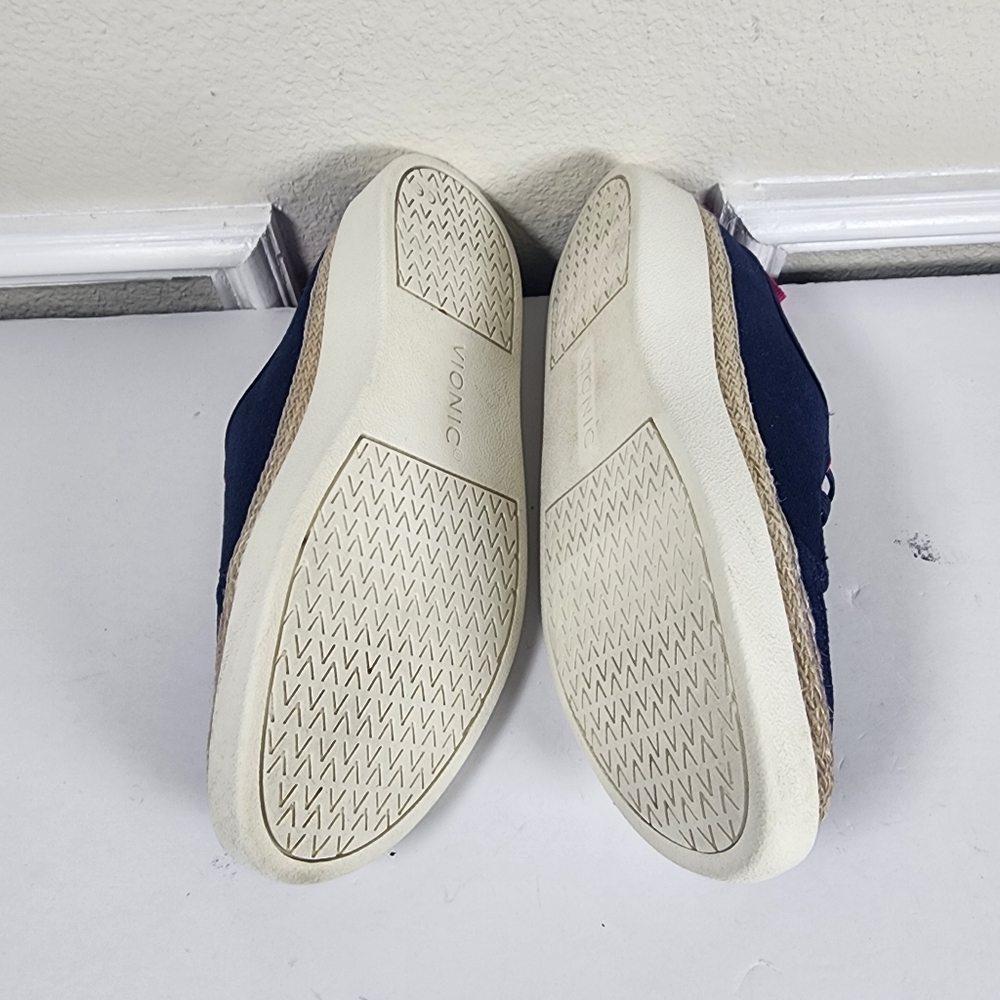 Vionic Jovie Ionic Casual Canvas Slip-On Sneakers Blue Pink Size 5 - Picture 9 of 12